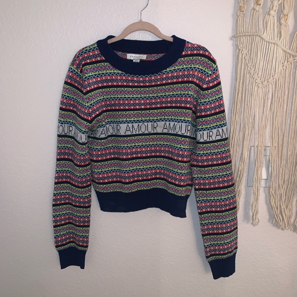 Super fun and funky Amour sweater from topshop.